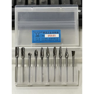 Bộ mũi mài phá tổng hợp 3x5 JINYINGPAI, mũi doa hợp tổng hợp cán 3mm đầu 5mm
