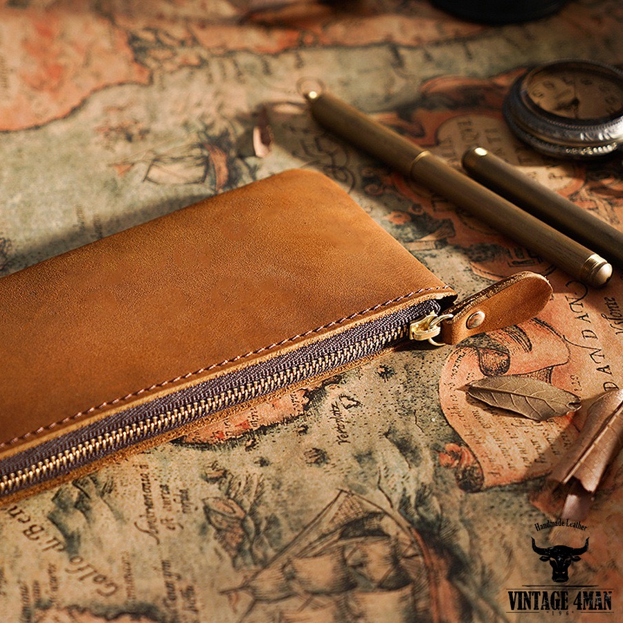 Túi Da Đựng Bút / da bò thật Mã P2