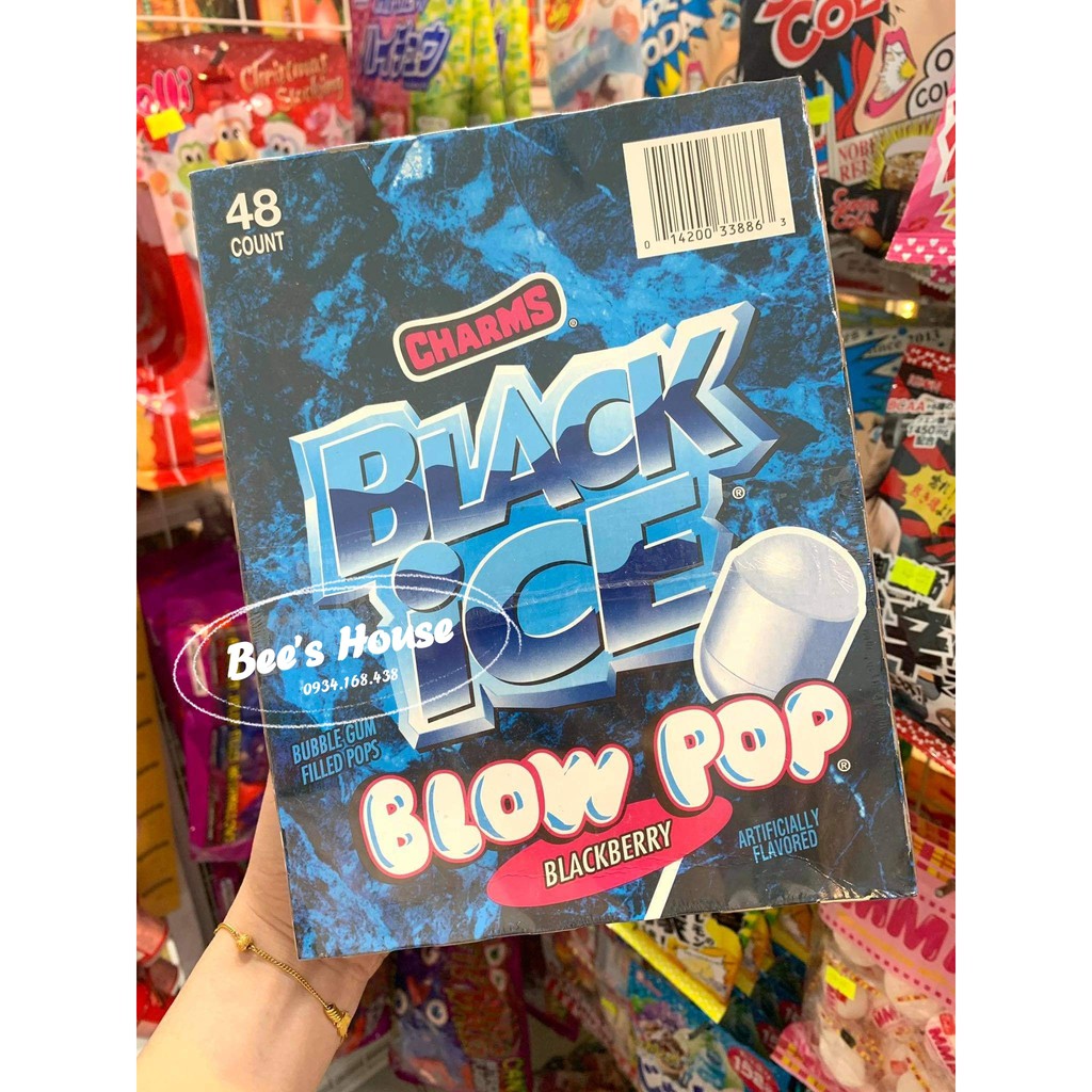 Kẹo Mút Nhân Gum Blow Pop Black Ice Berry