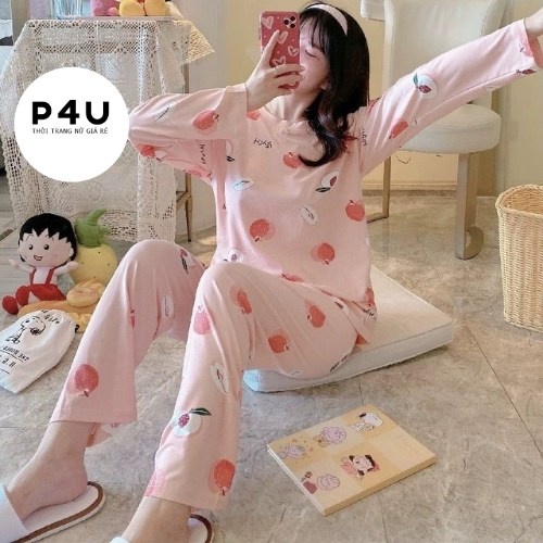 Đồ Bộ Nữ Thun Sữa Dài tay, Đồ Mặc Nhà Hoạ Tiết Đa Dạng Đủ Màu Đủ Size
