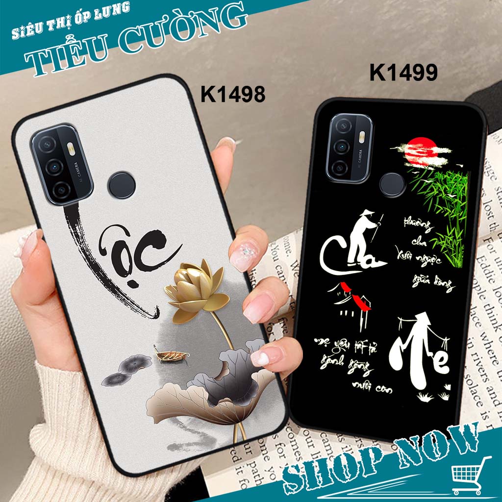 Ốp Oppo A53 in hình thời trang thư pháp RẺ BỀN ĐẸP