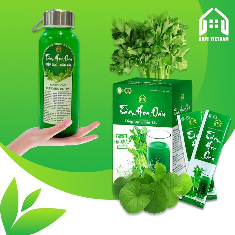 🔥 Sỉ 5 Hộp Tâm Hoa Đán( Diệp lục cần tây) GIẢM MỤN,DÁNG XINH,hết NÓNG TRONG,TÁO BÓN
