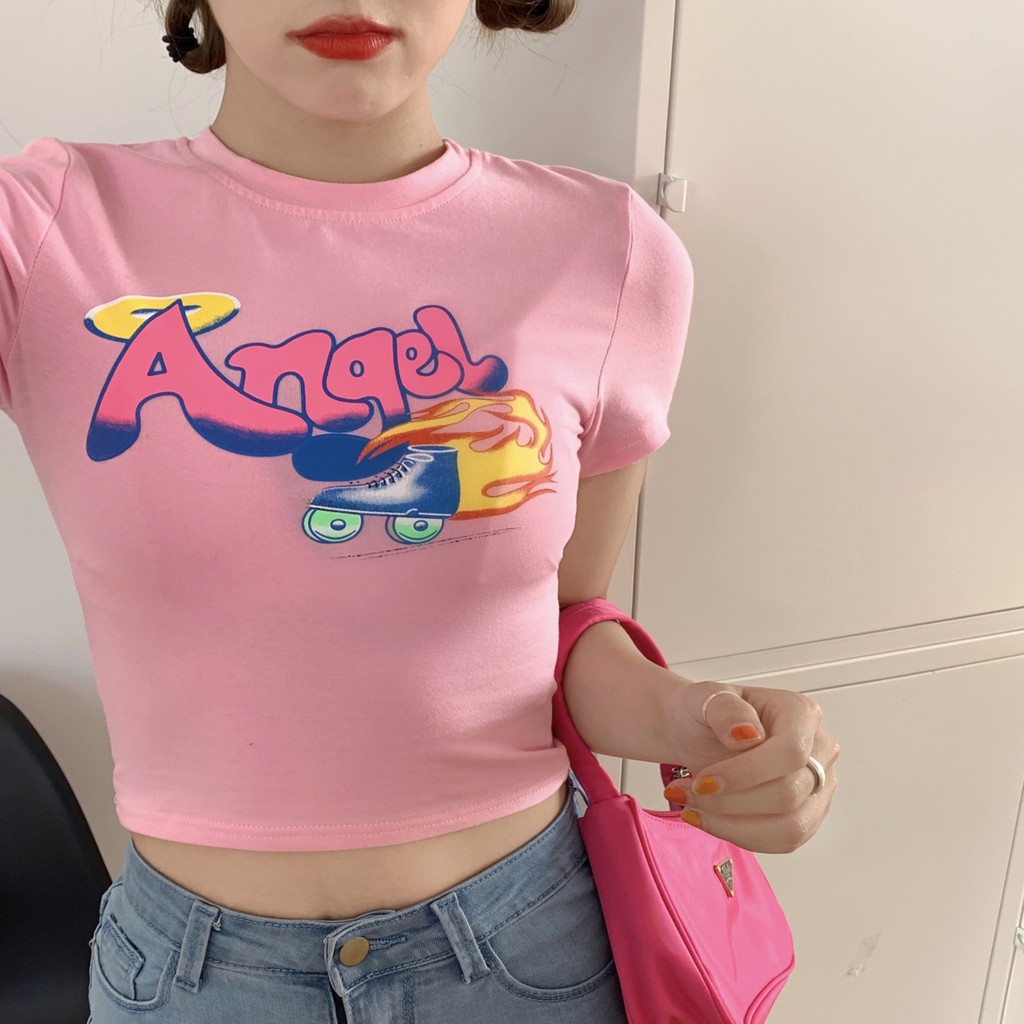 Áo Thun Nữ Ngắn Tay Cổ Tròn Thời Trang | BigBuy360 - bigbuy360.vn