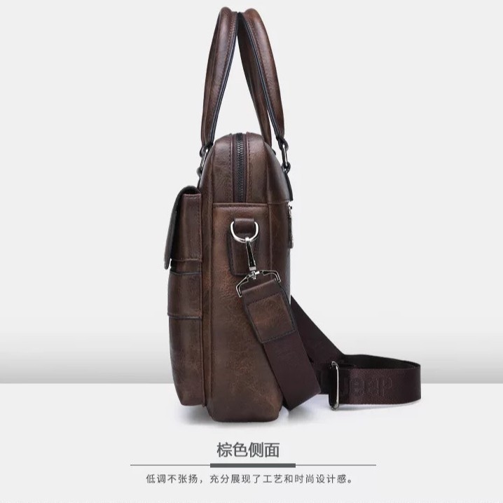 Túi xách cặp da đựng laptop da bò công sở JEEP BULUO T20 39x28x6cm | BigBuy360 - bigbuy360.vn