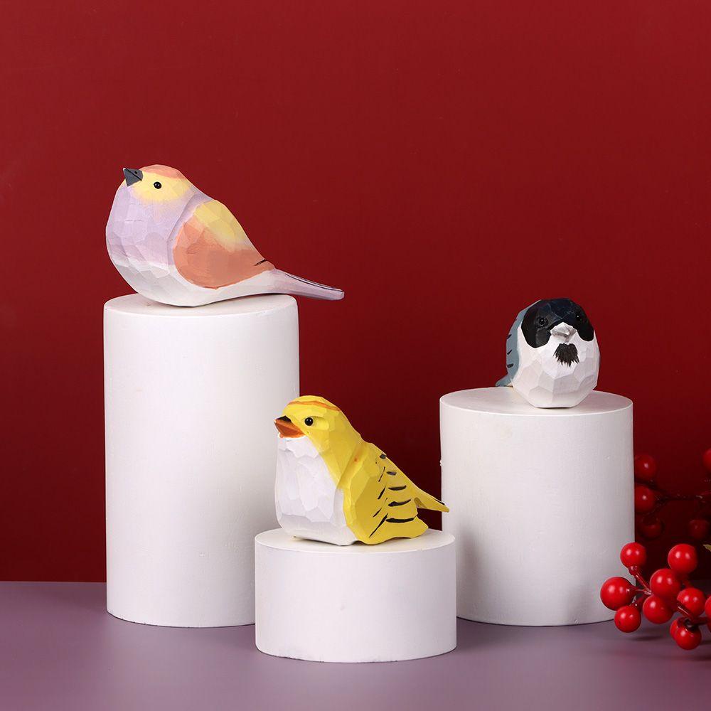 MUVAKO Đồ trang trí Chú Chim Bằng Gỗ Để Bàn Trang Trí