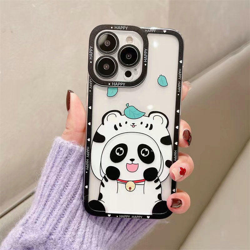 Ốp Điện Thoại Cho OPPO A77 A76 A36 A94 A93 A74 A95 A54 A53 A33 A52 A92 A31 A16 A15 A15S A5 A9 2020 A7 A5S A3S Reno 5F 4F 7 6 5 4 4G 5G Gấu Trúc Hạnh Phúc