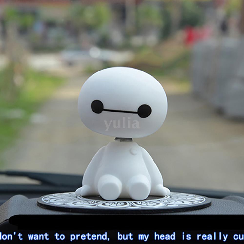 Đồ chơi robot Baymax lúc lắc đầu bằng nhựa dễ thương trang trí xe hơi