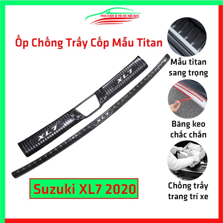 Ốp chống trầy cốp Suzuki XL7 2020 vân titan