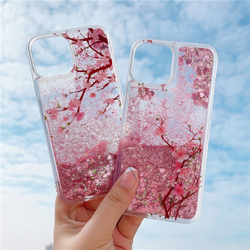 Ốp Điện Thoại Mềm Họa Tiết Hoa Phối Kim Tuyến Cho iPhone 13 Pro MAX 12 Mini 11 X XR XS MAX 7 8 Plus 6 6S SE 2020