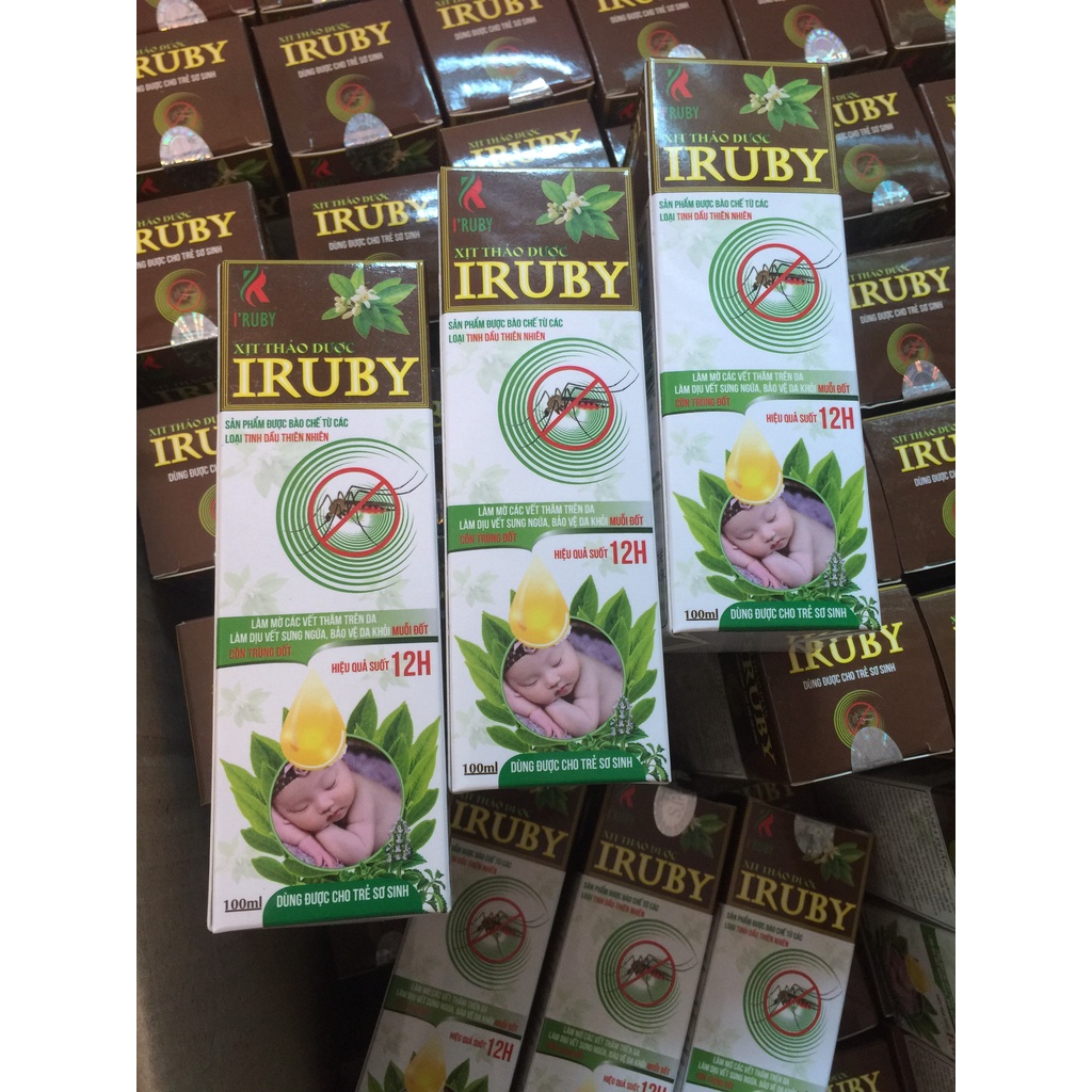 Combo 2 hộp Xịt Chống Muỗi Đốt Thảo Dược IRUBY Cho bé 100ml
