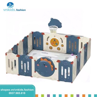 FREESHIP!!! Bộ quây cũi gấp gọn hình khủng long 9BABY - MÀU XANH
