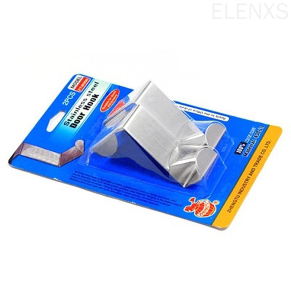 Set 2 Móc Treo Đồ Gắn Cửa Tủ Bằng Thép Không Gỉ