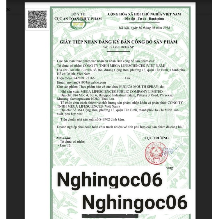 Xịt mũi họng thảo dược Eugica