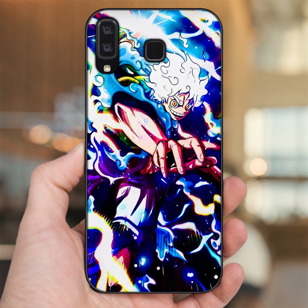 Ốp lưng Samsung A8 Star viền đen in hình Luffy One Piece