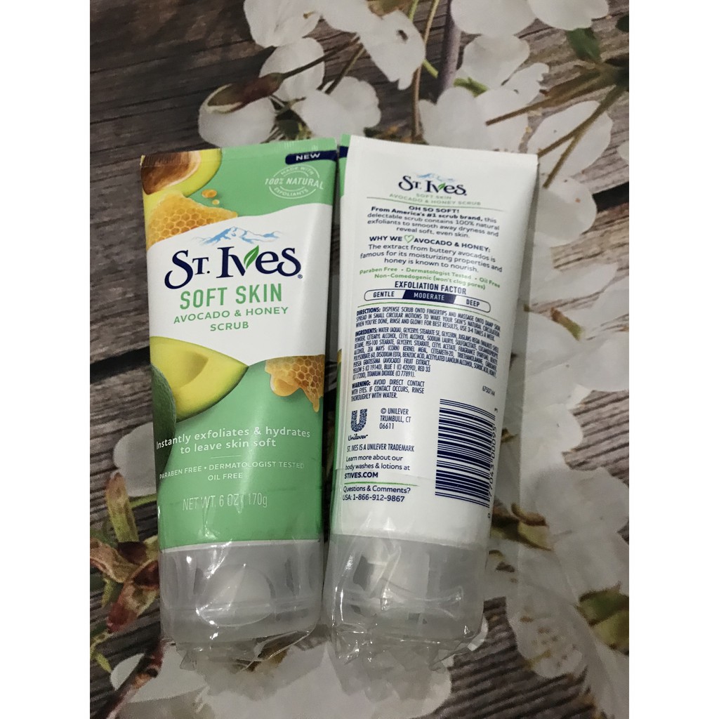 Sữa Rửa Mặt Tẩy Tế Bào Chết St.Ives Soft Skin Avocado And Honey Face Scrub (170g)