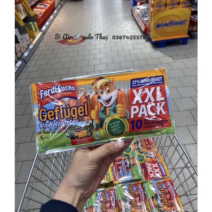(Date 22/8/2023) Xúc xích ăn liền Ferdi Fuchs tươi từ thịt không chất bảo quản