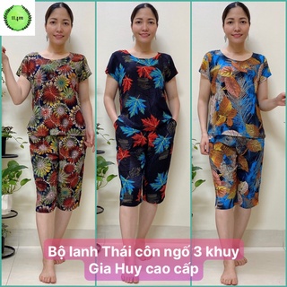 [ Sale Off] Đồ bộ trung niên Bộ Lanh Thái Gia Huy mẫu Côn Ngố 3 Khuy Cao Cấp Cho Mẹ