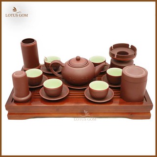Bộ Ấm Chén Tử Sa Bát Tràng Dáng Quả Đào