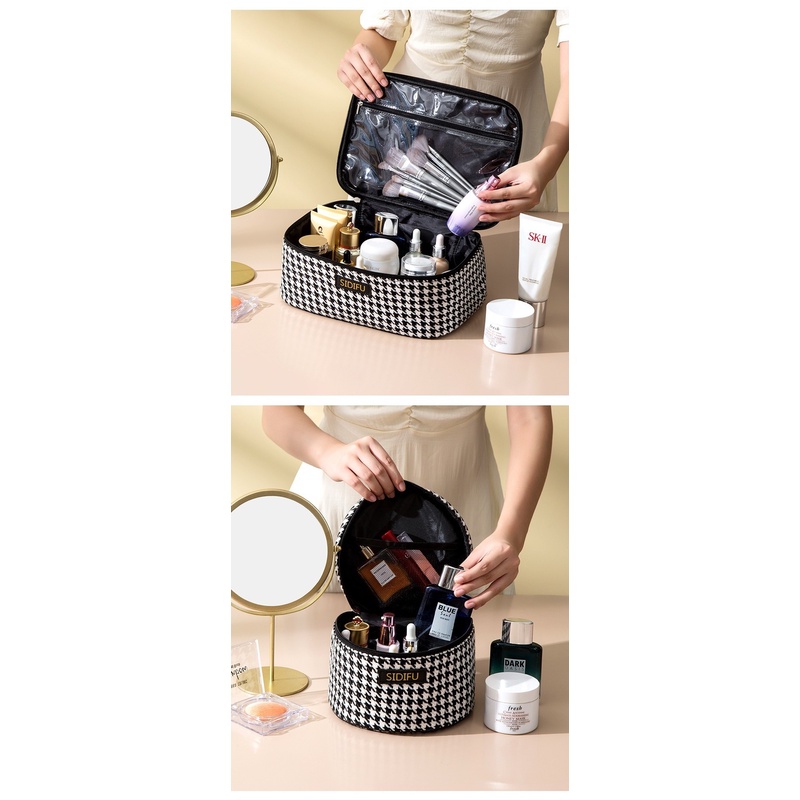 Túi Đựng Mỹ Phẩm Du Lịch Chia Ngăn Khô Và Ướt Tiện Dụng