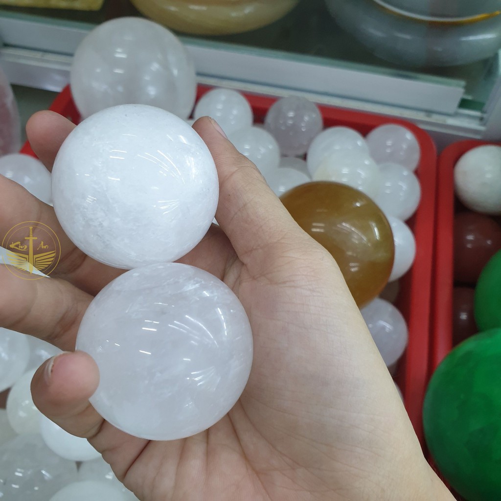 Bi cầu đá Canxit Vàng, Trắng