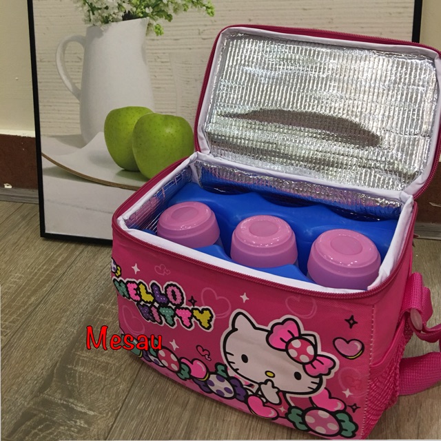 [Combo túi giữ nhiệt Hello Kitty, Elesa, doremon, sanena kèm 2 đá khô giữ lạnh]