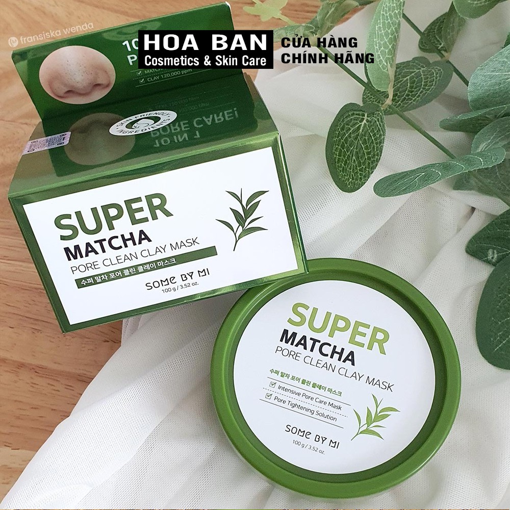 Mặt Nạ Đất Sét Giúp Se Khít Lỗ Chân Lông Some By Mi Super Matcha Pore Clean Clay Mask 100g