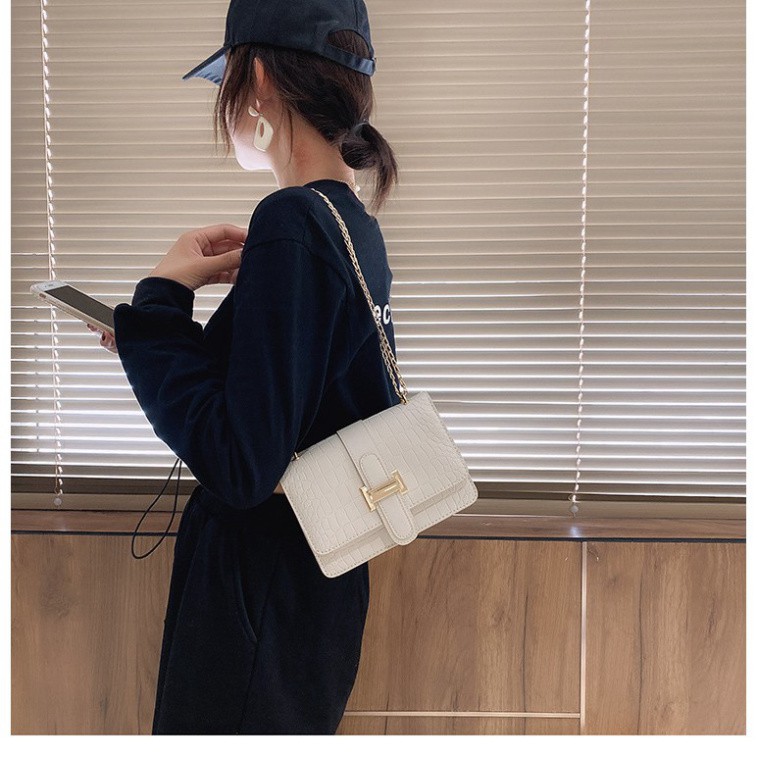 Túi xách nữ đeo chéo vân da cá sấu khóa chữ H trẻ trung thanh lịch TX26 túi đeo vai T.xách Chip Xinh