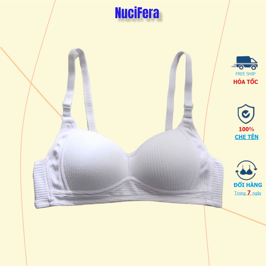 Áo lót ngực nữ sinh cotton không gọng mút đệm mỏng, thoáng mát NuciFera AL41