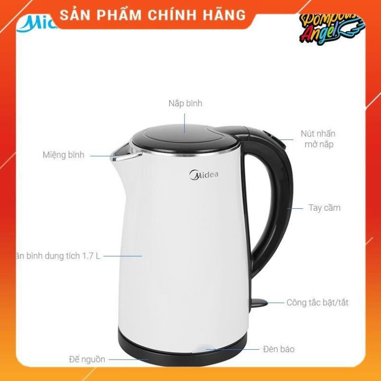 [Mã SKAMPUSHA7 giảm 8% đơn 250k]Bình đun nước MIDEA MK17DS 1.7L chính hãng (vthm9) Huy Anh