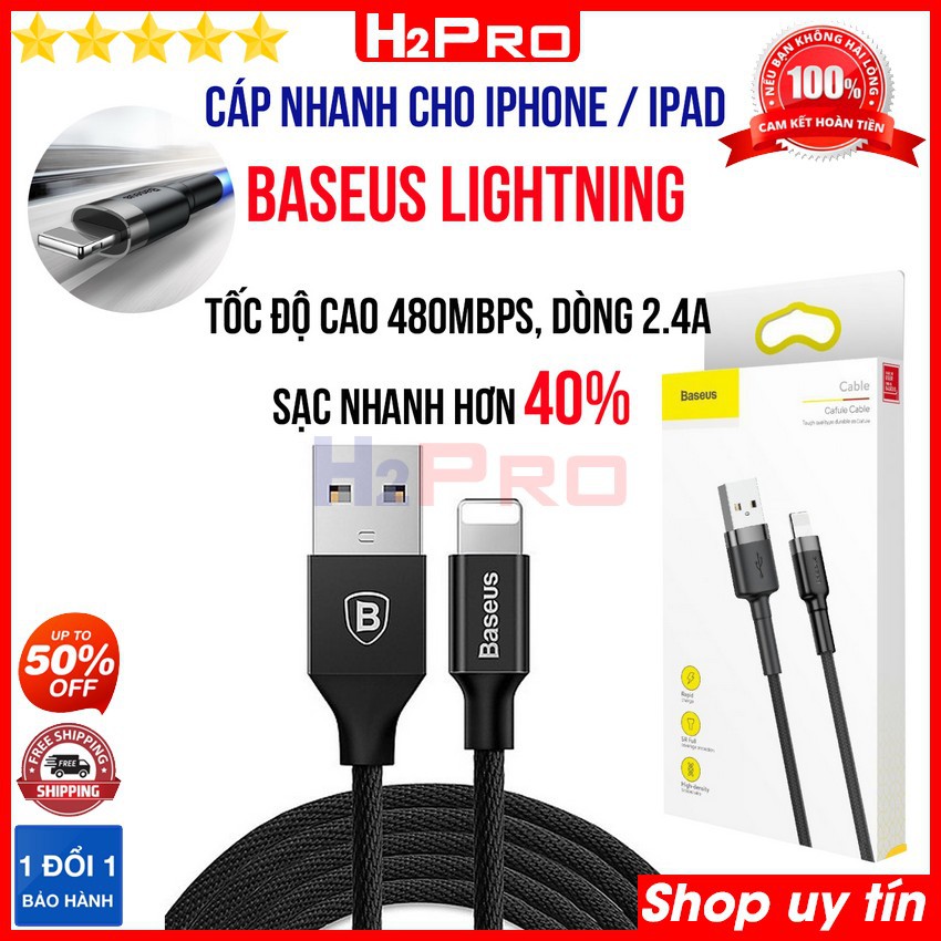 Cáp sạc nhanh -Type C-Micro Usb Baseus H2Pro cao cấp dài 1M (1 chiếc),cáp sạc dùng cho IPvà cho Android