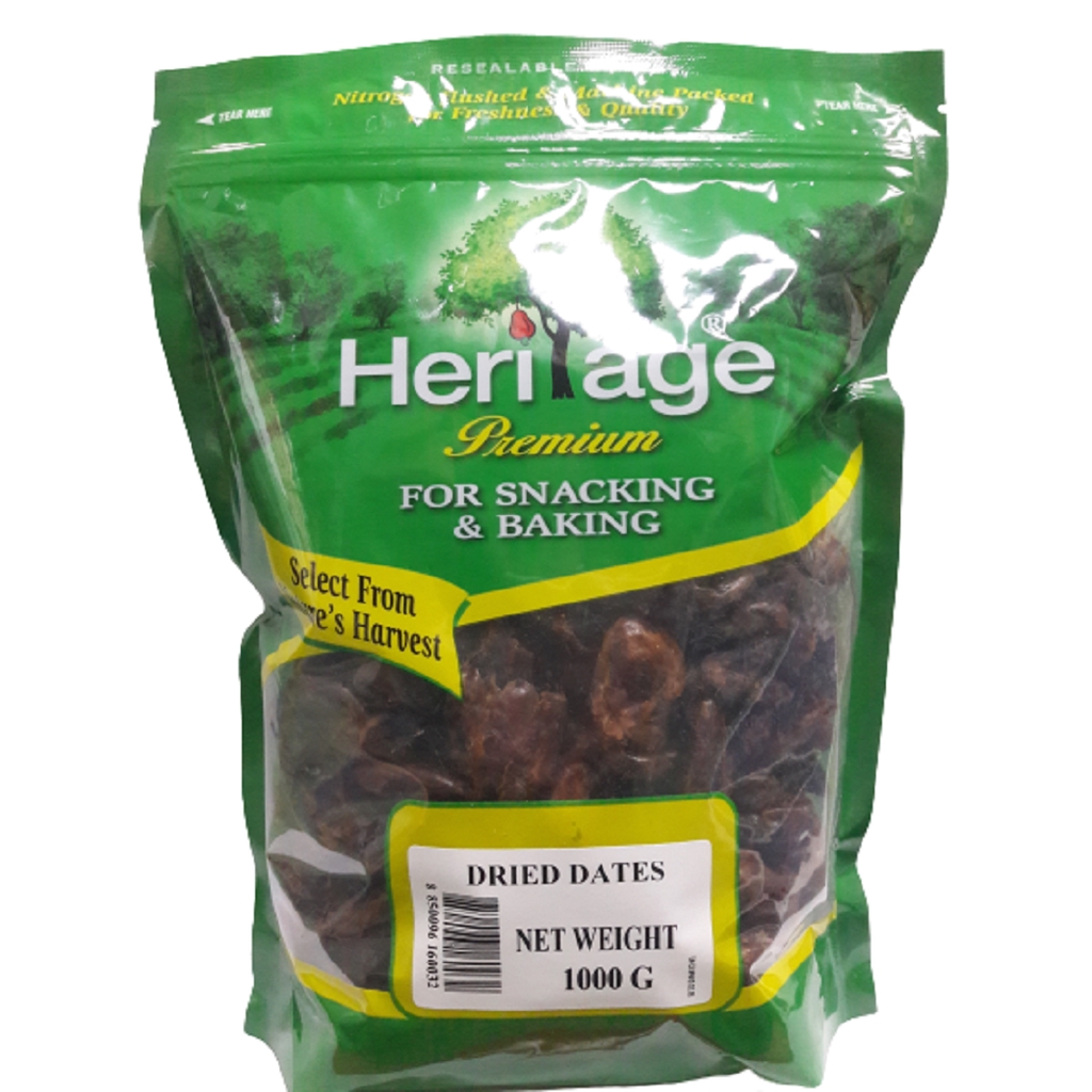 Chà Là khô không hạt nguyên liệu trung đông, sản phẩm của tập đoàn Heritage Thái Lan gói 1kg - Dried Date