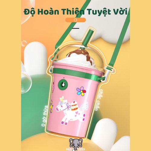 Đồ Chơi Bình Trà Sữa Tạo Bong Bóng Cute Hulo Toys - Máy Tạo Bong Bóng Hình Trà Sữa Dễ Thương, Đồ Chơi Hè