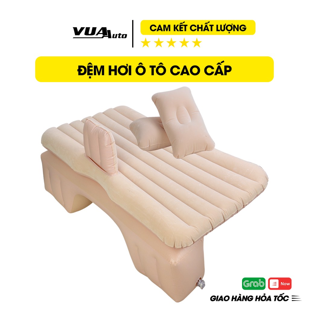 Đệm hơi ô tô VuaAuto cao cấp, lớp vải mềm chống thấm nước mang đến giấc ngủ thoải mái, tặng kèm bơm hơi mini - VuaAuto