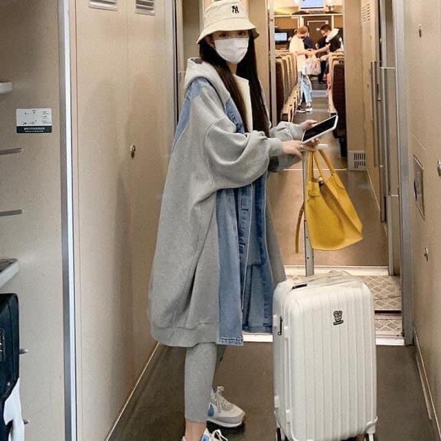 [ORDER]Áo khoác nỉ nữ phối jeans độc đáo dáng dài siêu ấm phong cách hàn quốc M204-C[ảnh thật] | BigBuy360 - bigbuy360.vn