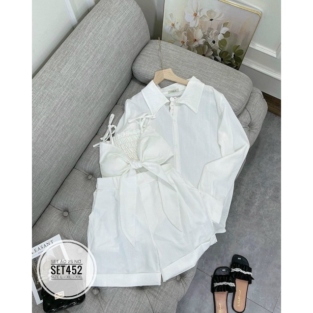 SET ÁO CROPTOP KHOÁC KÈM QUẦN ĐI BIỂN BIGSIZE 55-90KG