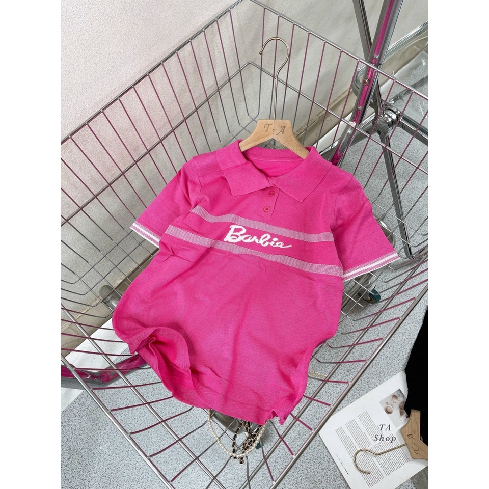 Áo len nữ kiểu polo mongtoghi cổ đức chữ Barbie nhiều màu