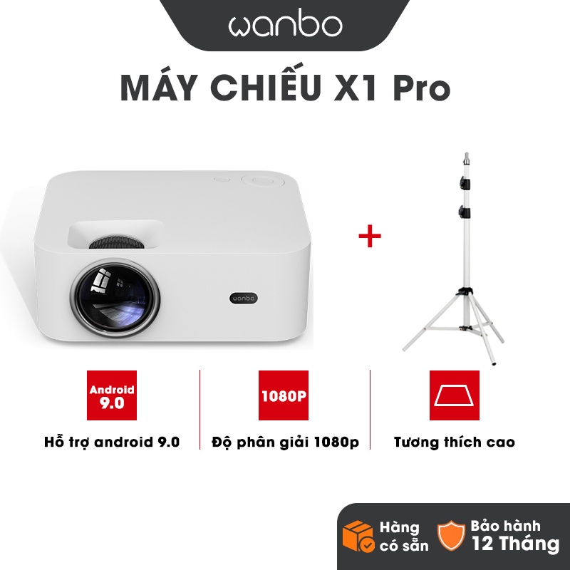 Máy chiếu thông minh Wanbo X1 Pro sử dụng Android 9.0 / 1GB RAM - Hiệu chỉnh Keystone / Rạp phim tại nhà
