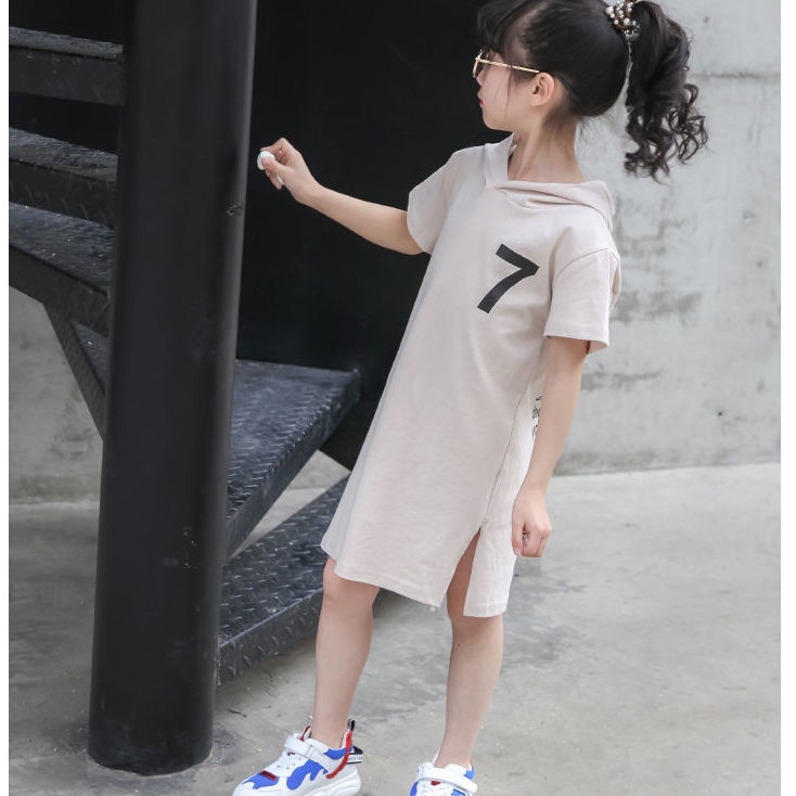 Đầm Công Chúa Mùa Hè Tay Cộc Có Mũ Trùm Đầu Cho Bé 3-4 - 5-6 - 7-8 - 9-10 - 11-12 Tuổi