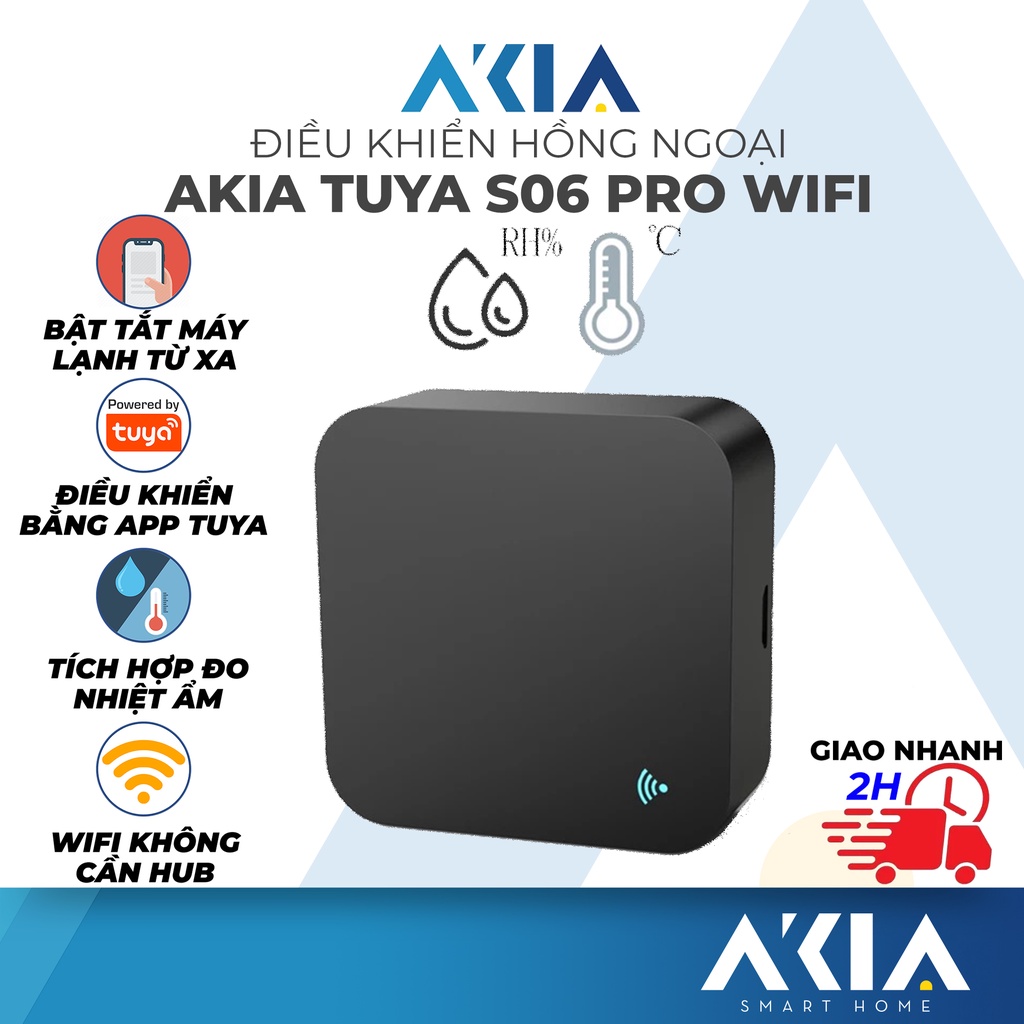 Điều khiển hồng ngoại AKIA S06 Pro bản 2021 - Tích hợp cảm biến nhiệt độ, Điều khiển máy lạnh,TV , Quạt, Hẹn giờ bật tắt