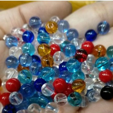 hạt đá nhân tạo thủy tinh nhiều màu size 4-6-8-10-12mm