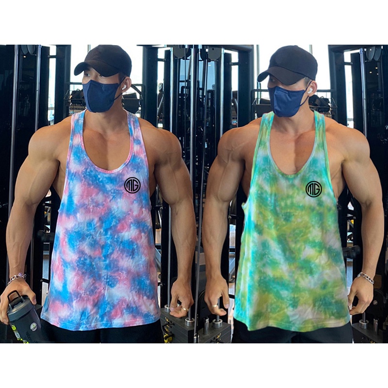 Áo Thun Lưới Không Tay Cổ Tròn Nhanh Khô In Họa Tiết Rằn Ri 4 Màu Tùy Chọn Hàng Mới