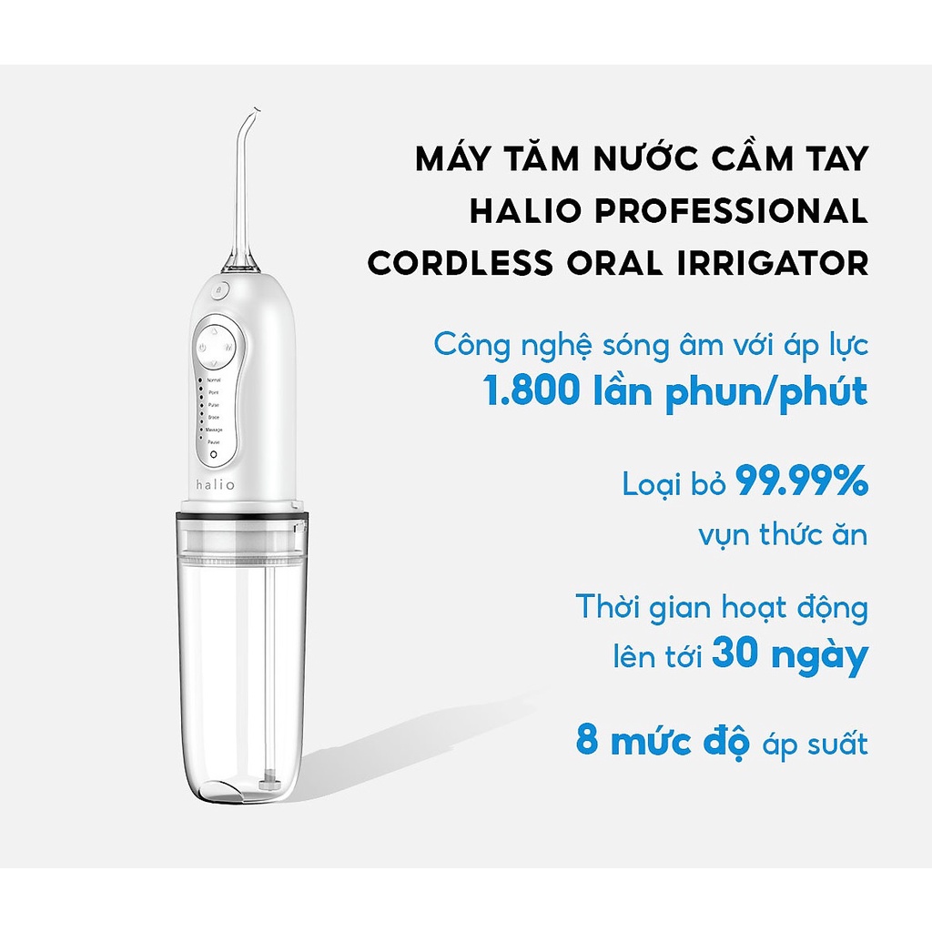 Máy tăm nước cầm tay Halio Professional Cordless Oral Irrigator - Hàng chính hãng