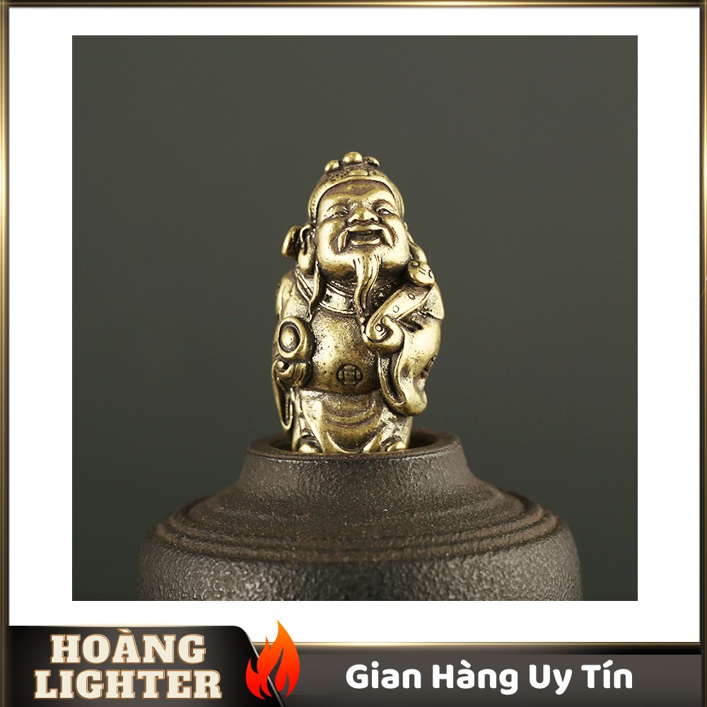 Tượng Đồng Phong Thủy Hình Ông Thần Tài, Trang Trí Đem Lại May Mắn (Kích Thước: 4.1cm x 2.2cm)