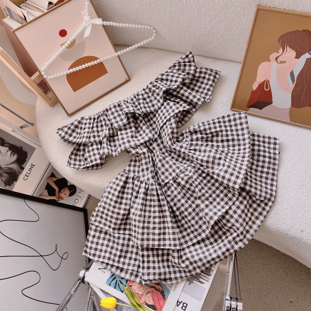 [FREE SHIP] ĐẦM XÒE NỮ CARO TRỄ VAI BABY DOLL CỰC XINH TÔN DÁNG SÁNG DA SIÊU HOT VLTN SHOP