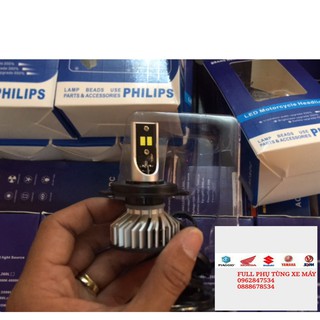 Đèn pha led 4 tim Philip 60W siêu sáng dùng điện máy và điện bình xe máy ô tô