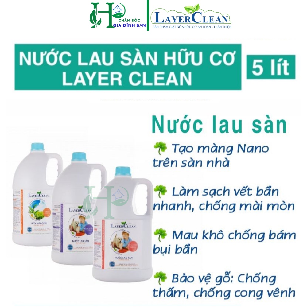 Nước lau sàn hữu cơ hương Quế Layer Clean can 5 lít