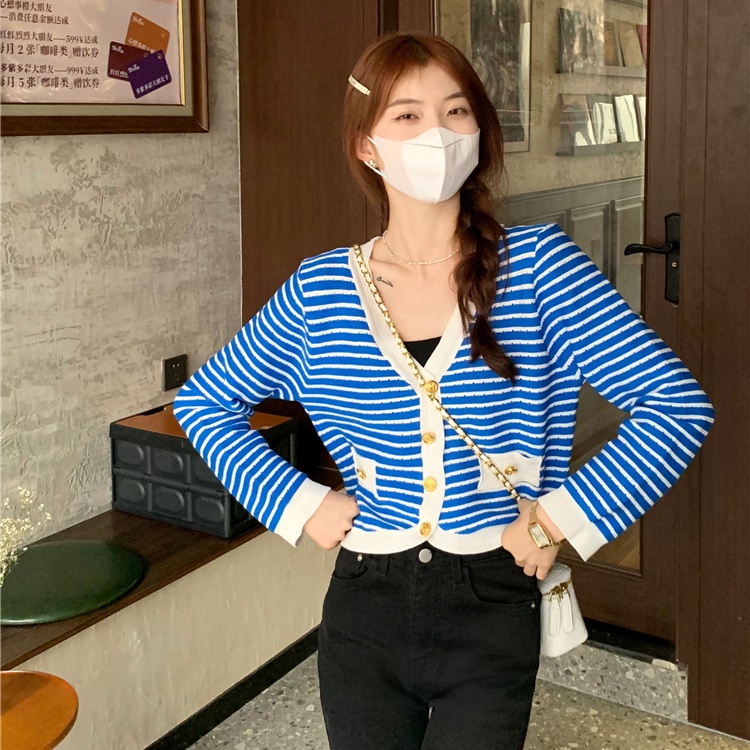 SUXI Áo Khoác Cardigan Dệt Kim Tay Dài Dáng Rộng Cổ Chữ V Phong Cách Hàn Quốc