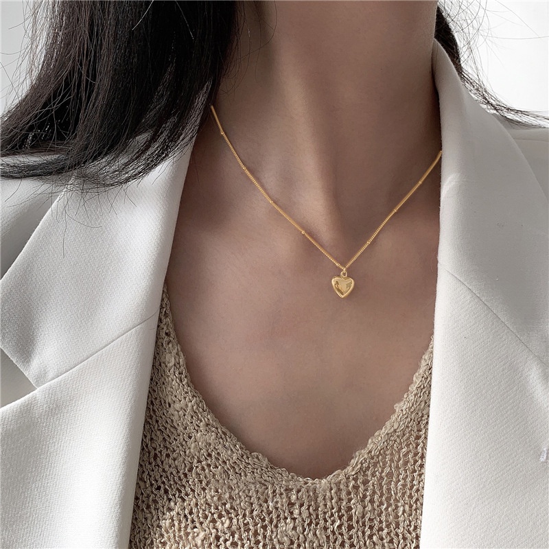 Vòng cổ Mạ Vàng/Bạc Mặt Hình Trái Tim Thời Trang Cho Nữ