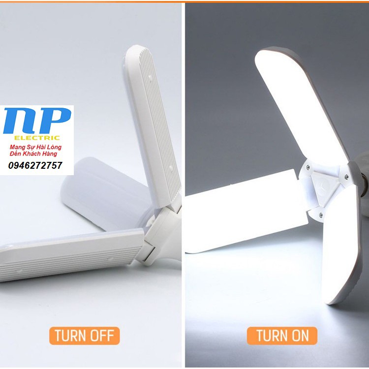 BÓNG ĐÈN LED SIÊU SÁNG 45W HÌNH 3 CÁNH QUẠT - ĐUI E27
