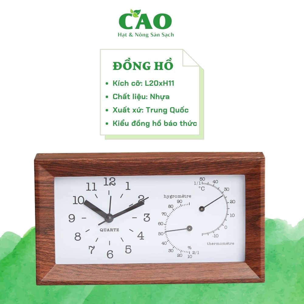ĐỒNG HỒ BÁO THỨC VÂN GỖ HÌNH CHỮ NHẬT CÓ CẢM BIẾN